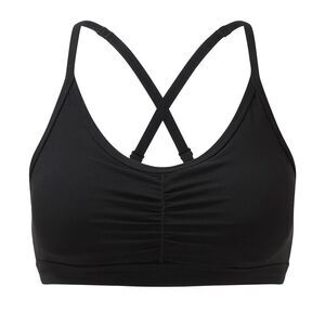 TriDri Womens/Ladies Ruched Medium Impact Sports Bra / Black